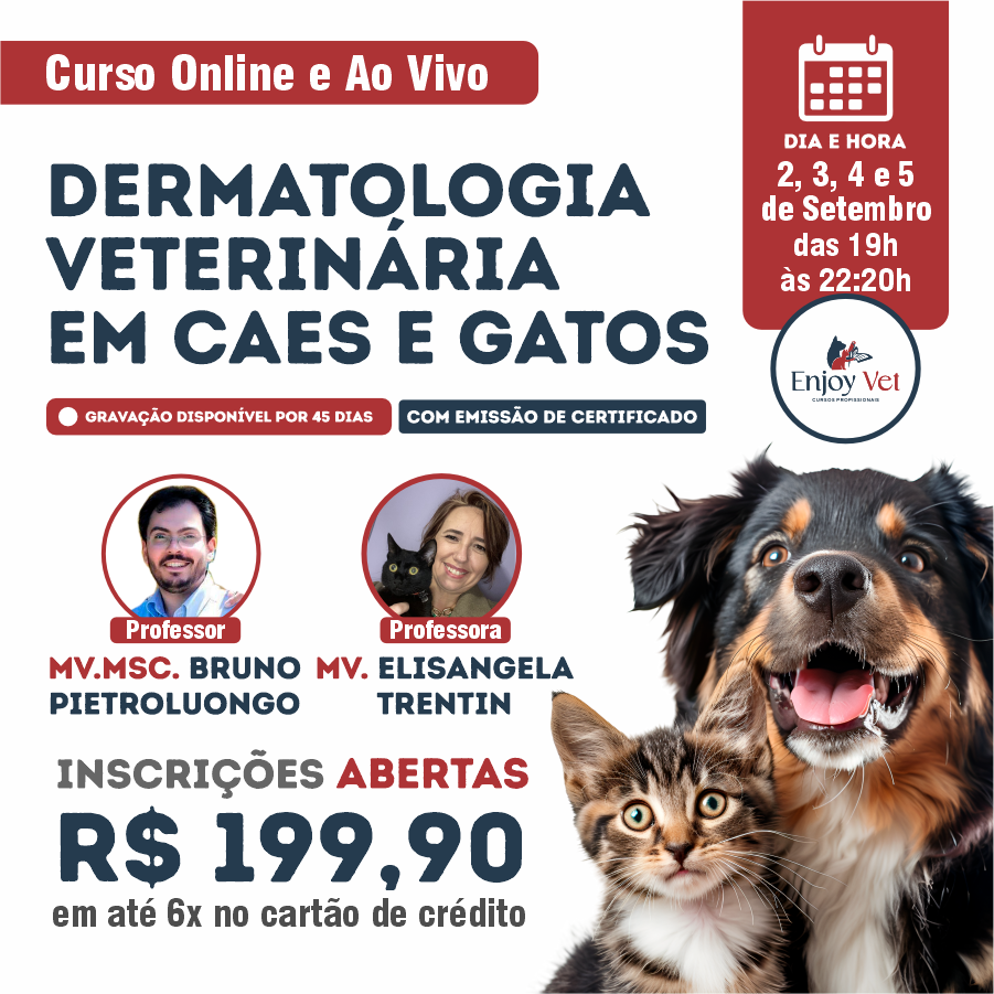 Curso Online e Ao Vivo – Dermatologia Veterinária em Cães e Gatos