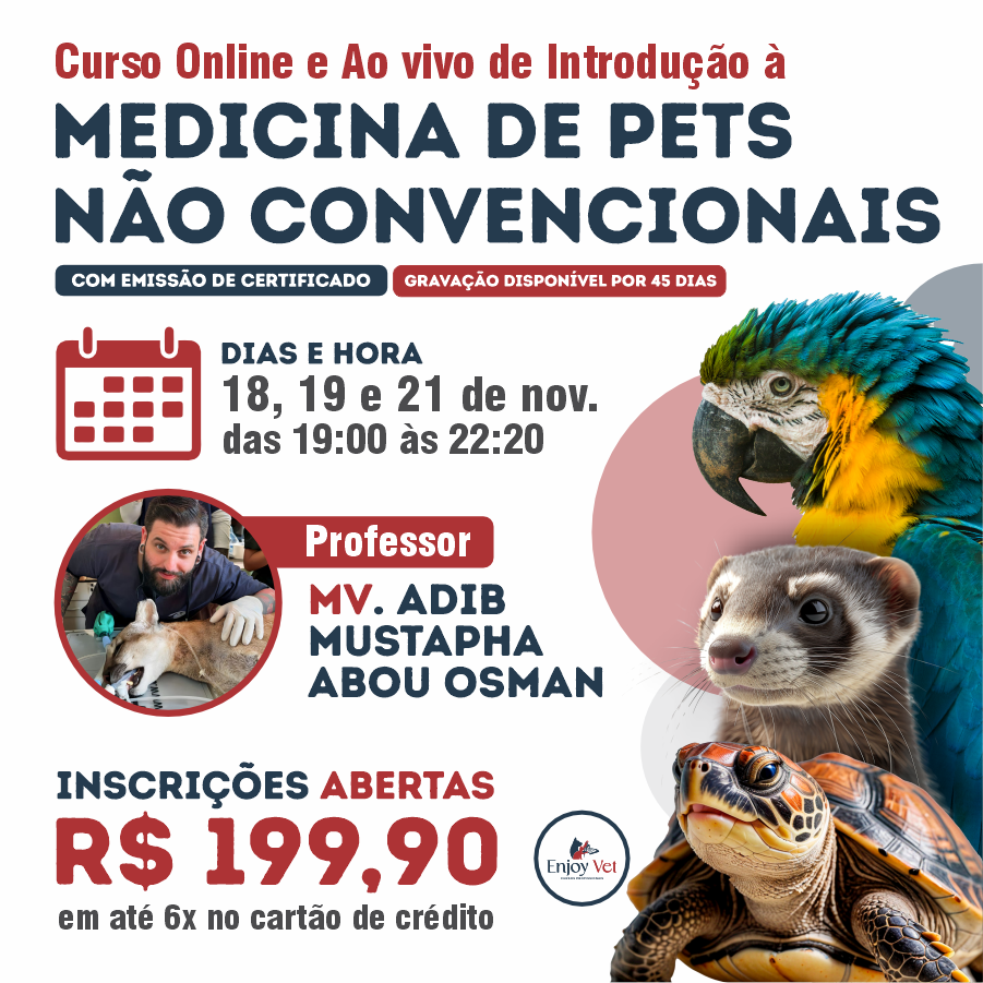 Curso online e ao vivo – Medicina de Pets Não Convencionais